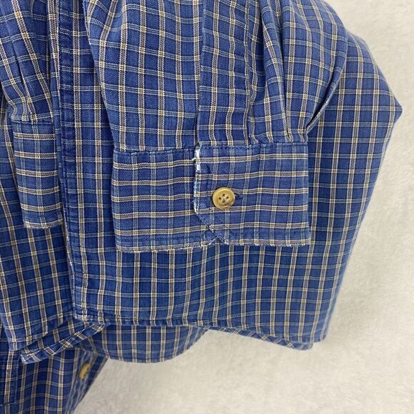 L.L Bean Shirt Mens Extra Large XL Blue Checkered Button Up Long Sleeve Shirt - Picture 4 of 9
